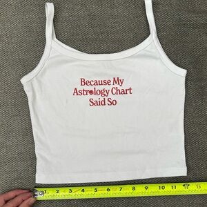 White Camisole with Red Text